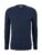 modern basic crew neck sweater, navy blue heather